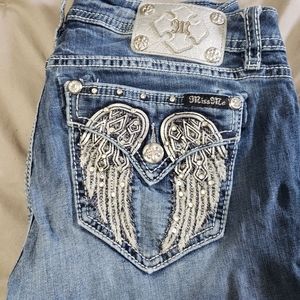 Boot cut miss me jeans with angel wings